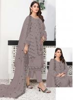 Faux Georgette Brown Festival Wear Embroidery Work Pakistani Suit 